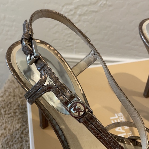 Michael Kors Cicely Sandal Heels Metallic Leather - Picture 10 of 10